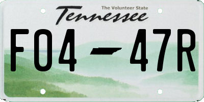 TN license plate F0447R