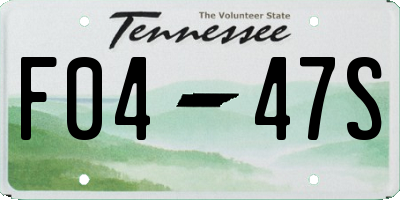 TN license plate F0447S