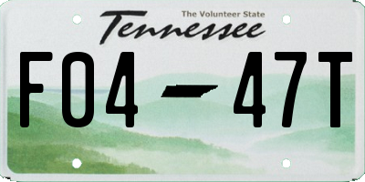 TN license plate F0447T