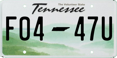 TN license plate F0447U