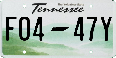 TN license plate F0447Y