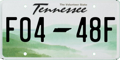 TN license plate F0448F