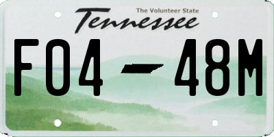 TN license plate F0448M