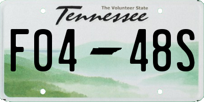 TN license plate F0448S