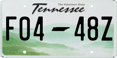 TN license plate F0448Z