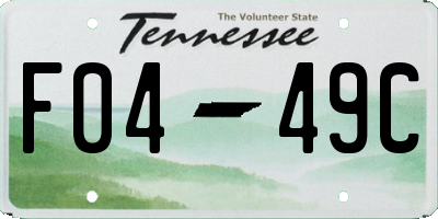 TN license plate F0449C