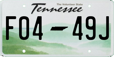 TN license plate F0449J