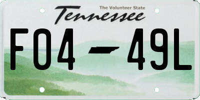 TN license plate F0449L