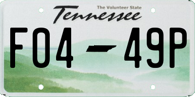 TN license plate F0449P