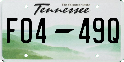 TN license plate F0449Q