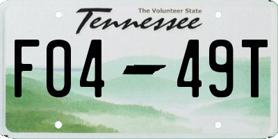 TN license plate F0449T