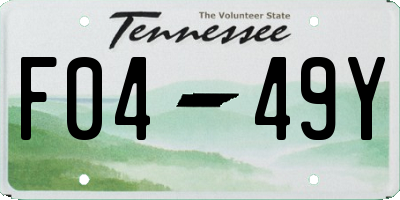 TN license plate F0449Y