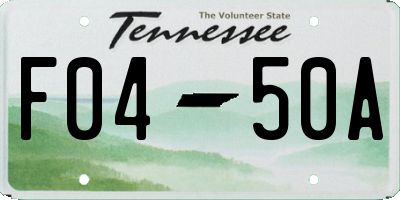 TN license plate F0450A