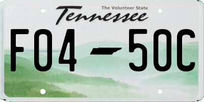 TN license plate F0450C