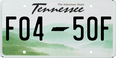 TN license plate F0450F