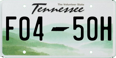 TN license plate F0450H