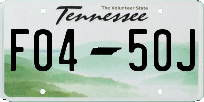 TN license plate F0450J