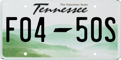 TN license plate F0450S