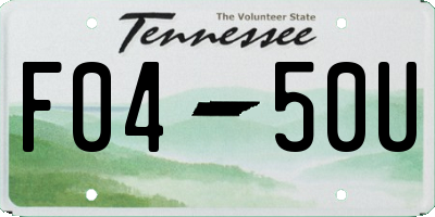 TN license plate F0450U