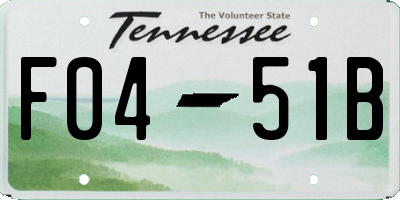 TN license plate F0451B