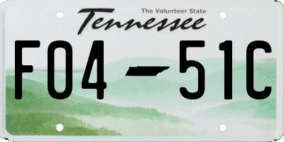 TN license plate F0451C