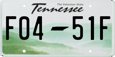 TN license plate F0451F
