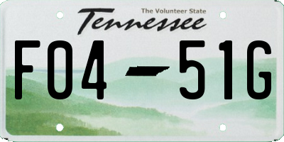 TN license plate F0451G