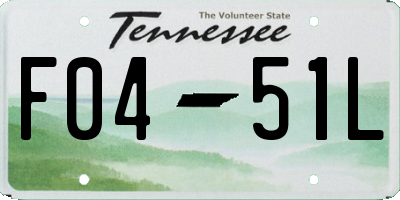 TN license plate F0451L