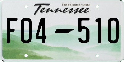 TN license plate F0451O