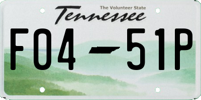 TN license plate F0451P