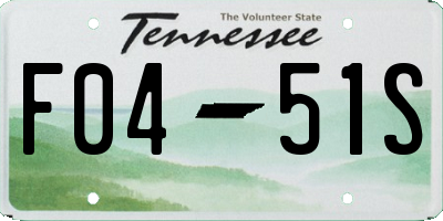 TN license plate F0451S