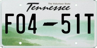 TN license plate F0451T