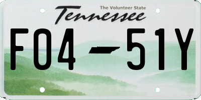 TN license plate F0451Y