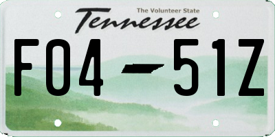 TN license plate F0451Z