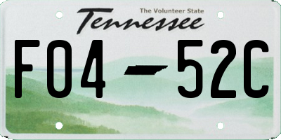 TN license plate F0452C