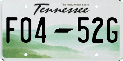 TN license plate F0452G