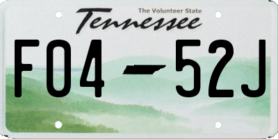 TN license plate F0452J