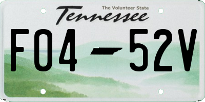 TN license plate F0452V