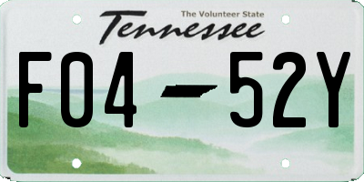TN license plate F0452Y