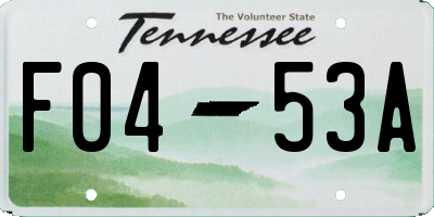 TN license plate F0453A
