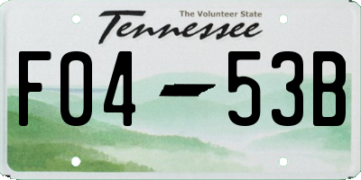 TN license plate F0453B