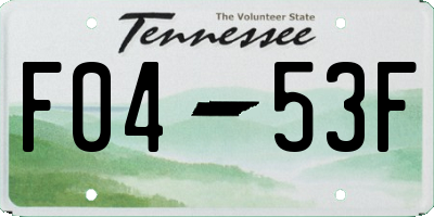TN license plate F0453F