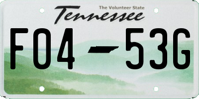 TN license plate F0453G
