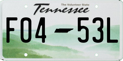 TN license plate F0453L