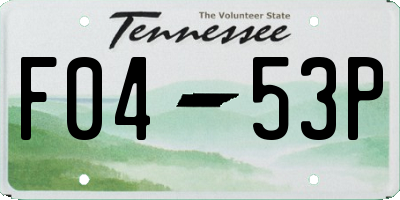 TN license plate F0453P