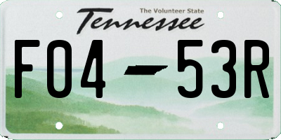 TN license plate F0453R