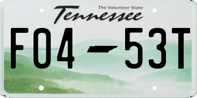 TN license plate F0453T