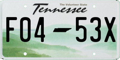 TN license plate F0453X