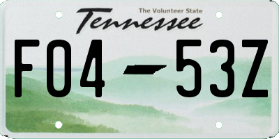 TN license plate F0453Z