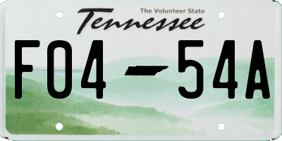 TN license plate F0454A